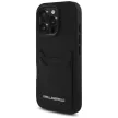 Karl Lagerfeld HC Grained PU Cardslot Metal Elong iPhone 16 Pro tok, fekete