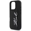 Karl Lagerfeld HC Grained PU Cardslot Metal Signature iPhone 16 Pro tok, fekete