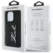 Karl Lagerfeld HC Grained PU Cardslot Metal Signature iPhone 16 Pro tok, fekete