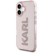 Karl Lagerfeld IML Rhinestones Logo iPhone 16 tok, rózsaszín