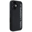 Karl Lagerfeld HC 3D Rubber Elongated Glitter iPhone 16 tok, fekete
