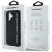 Karl Lagerfeld HC 3D Rubber Elongated Glitter iPhone 16 tok, fekete