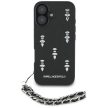 Karl Lagerfeld Saffiano Crystals w/Chain iPhone 16 tok, fekete