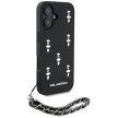 Karl Lagerfeld Saffiano Crystals w/Chain iPhone 16 tok, fekete