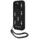 Karl Lagerfeld Saffiano Crystals w/Chain iPhone 16 Pro tok, fekete