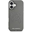 KARL LAGERFELD iPhone 16 KLHCP16SHKHDCELK (IML Rhinestones S K Head) tok, fekete