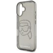 KARL LAGERFELD iPhone 16 KLHCP16SHKHDCELK (IML Rhinestones S K Head) tok, fekete