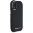 Karl Lagerfeld Saffiano Full Wrapped Elongated Metal Logo MagSafe iPhone 16 tok, fekete