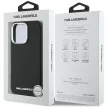 Karl Lagerfeld Saffiano Full Wrapped Elongated Metal Logo MagSafe iPhone 16 Pro tok, fekete