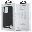 Karl Lagerfeld Saffiano Full Wrapped Elongated Metal Logo MagSafe iPhone 16 Pro Max tok, fekete