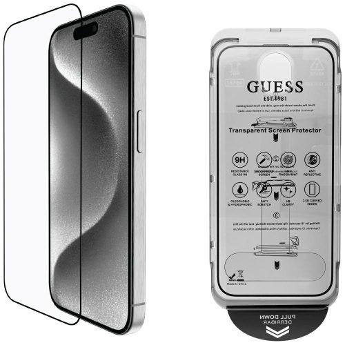 Guess BP Rhinestone 2in1 iPhone 16 Pro Max üvegfólia és kameravédő, arany