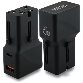  TUMI Power Charger utazó hálózati töltő 25W USB-C / USB-A, fekete