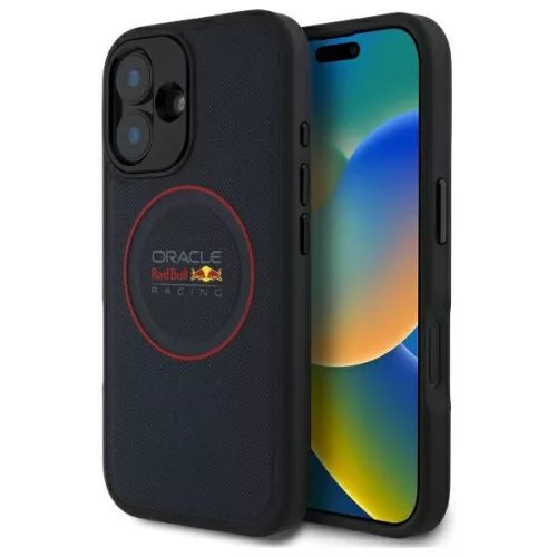 Red Bull RBHMP16M24PUILVR iPhone 16 Plus 6.7" Ring MagSafe Leather tok, sötétkék