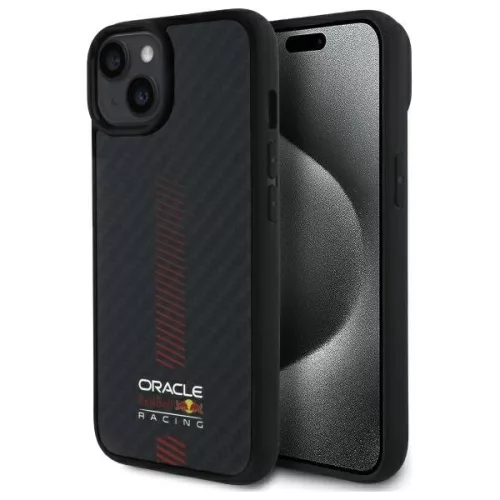 Red Bull RBHMP14S24CFGSMK iPhone 14 6.1" hardcase tok, fekete Carbon Fiber Power Bar MagSafe