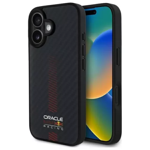 Red Bull RBHMP16M24CFGSMK iPhone 16 Plus 6.7" hardcase Carbon Fiber Power Bar MagSafe tok, fekete