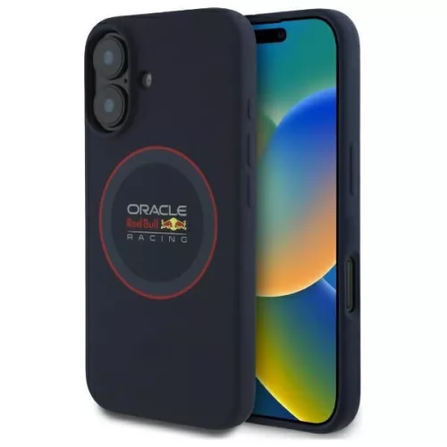 Red Bull IPHONE 16 Plus MagSafe RBHMP16M24SIILVR (Silicone tok, piros Ring) tok, sötétkék