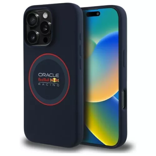 Red Bull RBHMP16X24SIILVR iPhone 16 Pro Max 6.9" hardcase Ring MagSafe Silicone tok, sötétkék