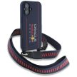 Red Bull RBHMP16S24SISOLRV iPhone 16 6.1" hardSilicone Case Strap and Vertical Logo MagSafe tok, sötétkék
