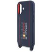 Red Bull RBHMP16S24SISOLRV iPhone 16 6.1" hardSilicone Case Strap and Vertical Logo MagSafe tok, sötétkék