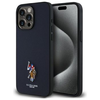   US Polo USHCP15XPEMV iPhone 15 Pro Max 6,7" tok, sötétkék Embroidetok, piros DH Color