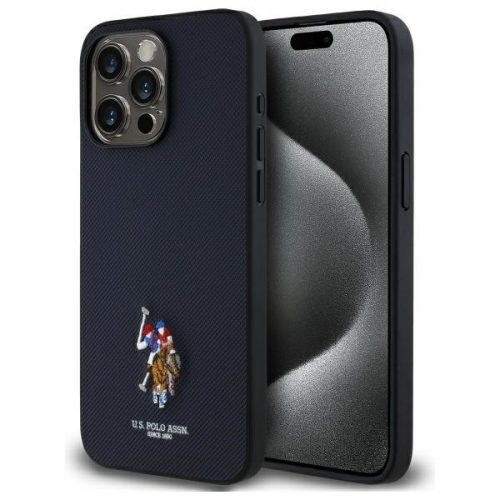 US Polo USHCP15XPEMV iPhone 15 Pro Max 6,7" tok, sötétkék Embroidetok, piros DH Color