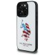 US Polo USHCP15XPUSH iPhone 15 Pro Max 6,7" tok, fehér Leather Big DH American Flag