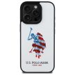 US Polo USHCP15XPUSH iPhone 15 Pro Max 6,7" tok, fehér Leather Big DH American Flag
