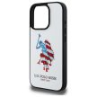US Polo USHCP15XPUSH iPhone 15 Pro Max 6,7" tok, fehér Leather Big DH American Flag