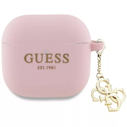 Guess GUA4LECG4P AirPods 4 cover Silicone 4G Charm tok, rózsaszín