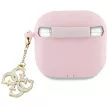 Guess GUA4LECG4P AirPods 4 cover Silicone 4G Charm tok, rózsaszín