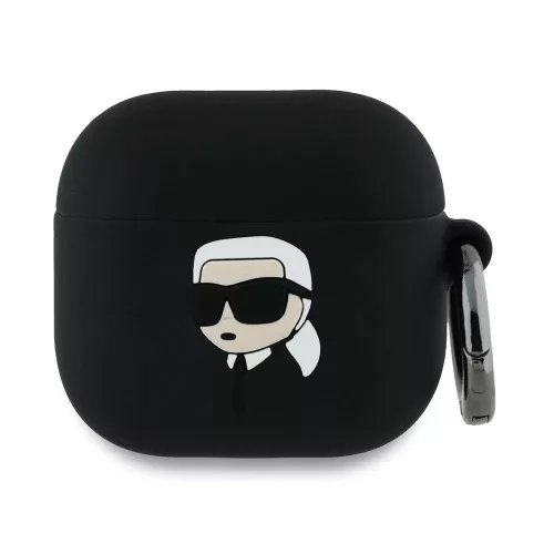 Karl Lagerfeld KLA4RUNIKK AirPods 4 cover Silicone Karl Head 3D tok, fekete