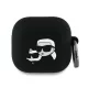Karl Lagerfeld KLA4RUNKCHK AirPods 4 cover Silicone Karl&Chaupette Head 3D tok, fekete