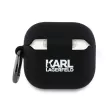 Karl Lagerfeld KLA4RUNKCHK AirPods 4 cover Silicone Karl&Chaupette Head 3D tok, fekete