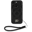 Karl Lagerfeld Quilted Initial Logo & Chain Strap iPhone 16 Pro tok, fekete