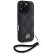 Karl Lagerfeld Quilted Initial Logo & Chain Strap iPhone 16 Pro tok, fekete