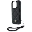 Karl Lagerfeld Quilted Initial Logo & Chain Strap iPhone 16 Pro tok, fekete