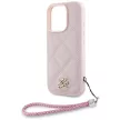 Karl Lagerfeld Quilted Initial Logo & Chain Strap iPhone 16 Pro tok, rózsaszín