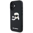 Karl Lagerfeld HC 3D Rubber Double Heads iPhone 16 tok, fekete