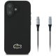 Lacoste Set 2in1 tok + USB-C kábel Iconic Petit Pique Woven MagSafe iPhone 16 tok, fekete