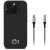 Lacoste Set 2in1 tok + USB-C kábe Iconic Petit Pique Woven MagSafe iPhone 16 Pro Max tok, fekete