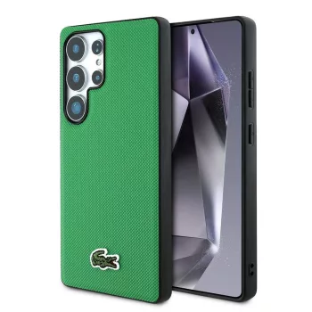   Lacoste Iconic Petit Pique Woven Logo MagSafe Samsung Galaxy S25 Ultra tok, zöld