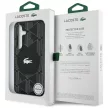 Lacoste Monogram W/ tok, ezüst Croc Logo MagSafe Samsung Galaxy S25 tok, fekete
