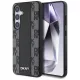 DKNY Leather Checkered Pattern MagSafe Samsung Galaxy S25 tok, fekete