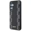 DKNY Leather Checkered Pattern MagSafe Samsung Galaxy S25 tok, fekete