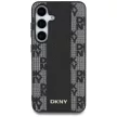 DKNY Leather Checkered Pattern MagSafe Samsung Galaxy S25 tok, fekete