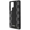 DKNY Leather Checkered Pattern MagSafe Samsung Galaxy S25 Ultra tok, fekete