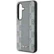 DKNY Leather Checkered Pattern MagSafe Samsung Galaxy S25 tok, szürke