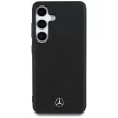 Mercedes Leather Debossed Lines MagSafe Samsung Galaxy S25 Plus tok, fekete
