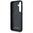 Mercedes Leather Debossed Lines MagSafe Samsung Galaxy S25 Plus tok, fekete