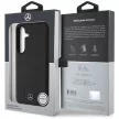 Mercedes Leather Debossed Lines MagSafe Samsung Galaxy S25 Plus tok, fekete
